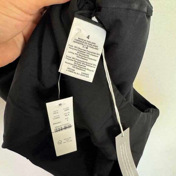 J.Crew Gail Classic Sculpt Swimsuit SZ 4 Black One-Piece Racerback Removable Pad - Picture 5 of 9